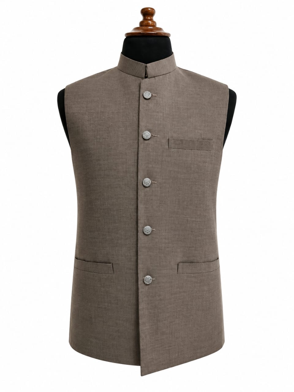 Grey Check Pattern Waistcoat for Men