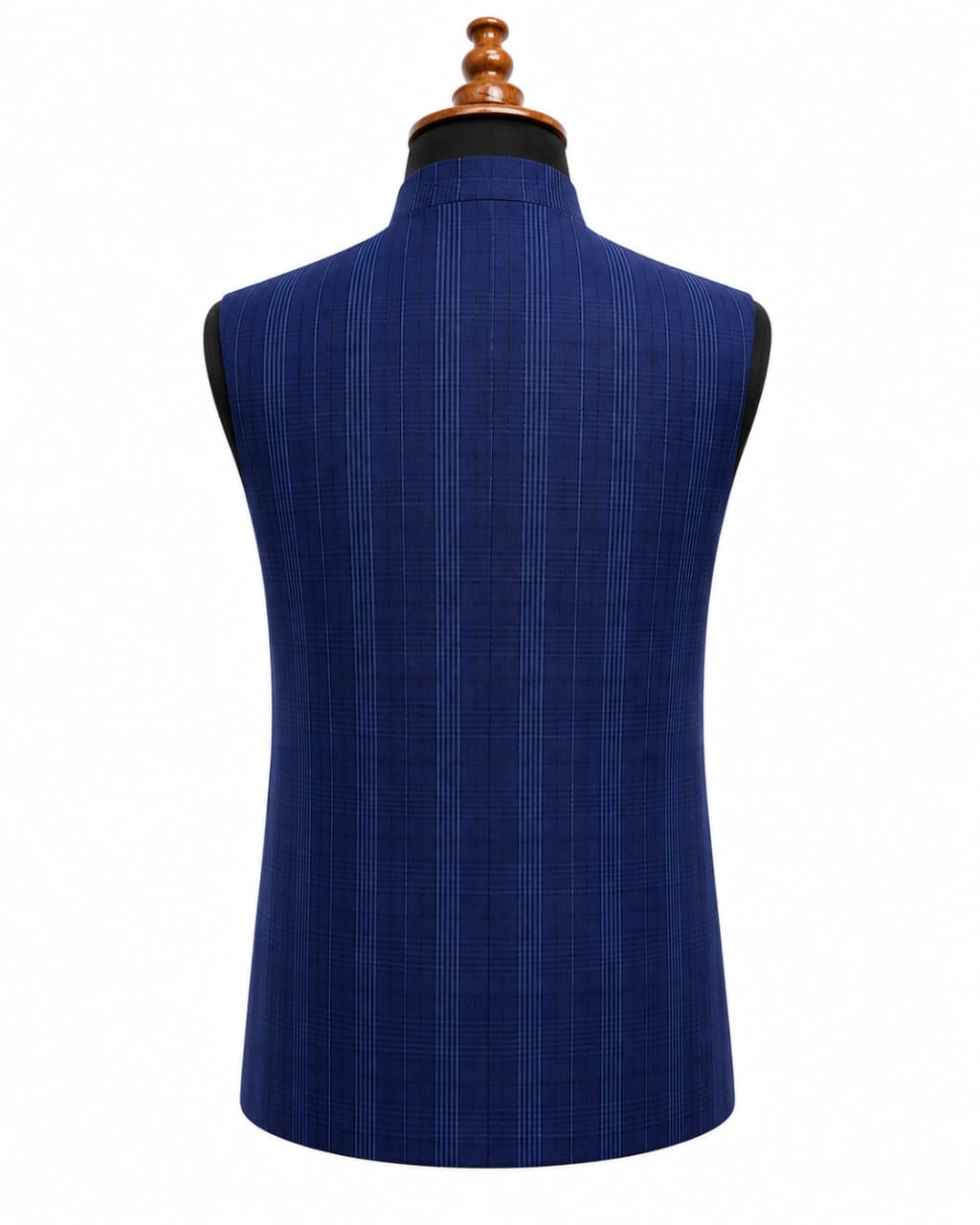 Royal Blue Striped Waistcoat for Men
