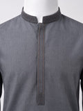 Grey Embroidered Kurta Shalwar For Men