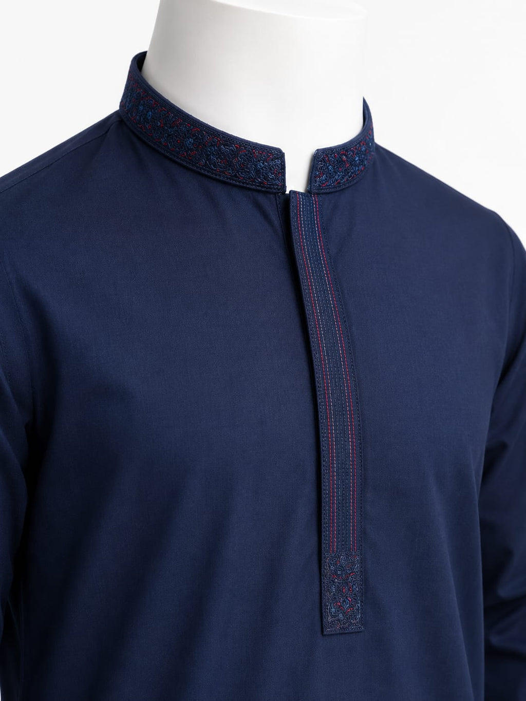 Royal Blue Embroidered Kurta Shalwar For Men
