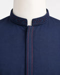 Royal Blue Embroidered Kurta Shalwar For Men