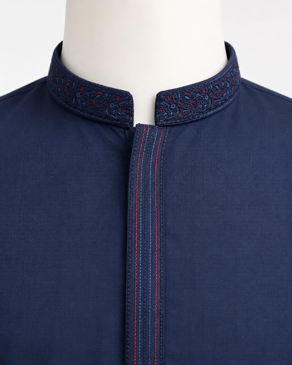 Royal Blue Embroidered Kurta Shalwar For Men