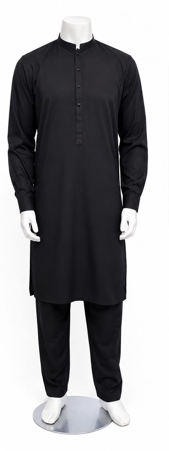 Deep Black Kurta Trouser For Men