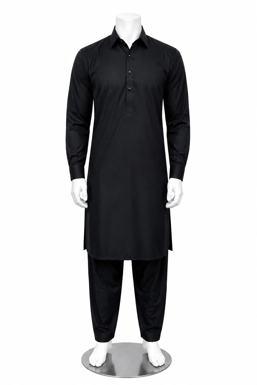 Deep Black Kameez Shalwar For Men