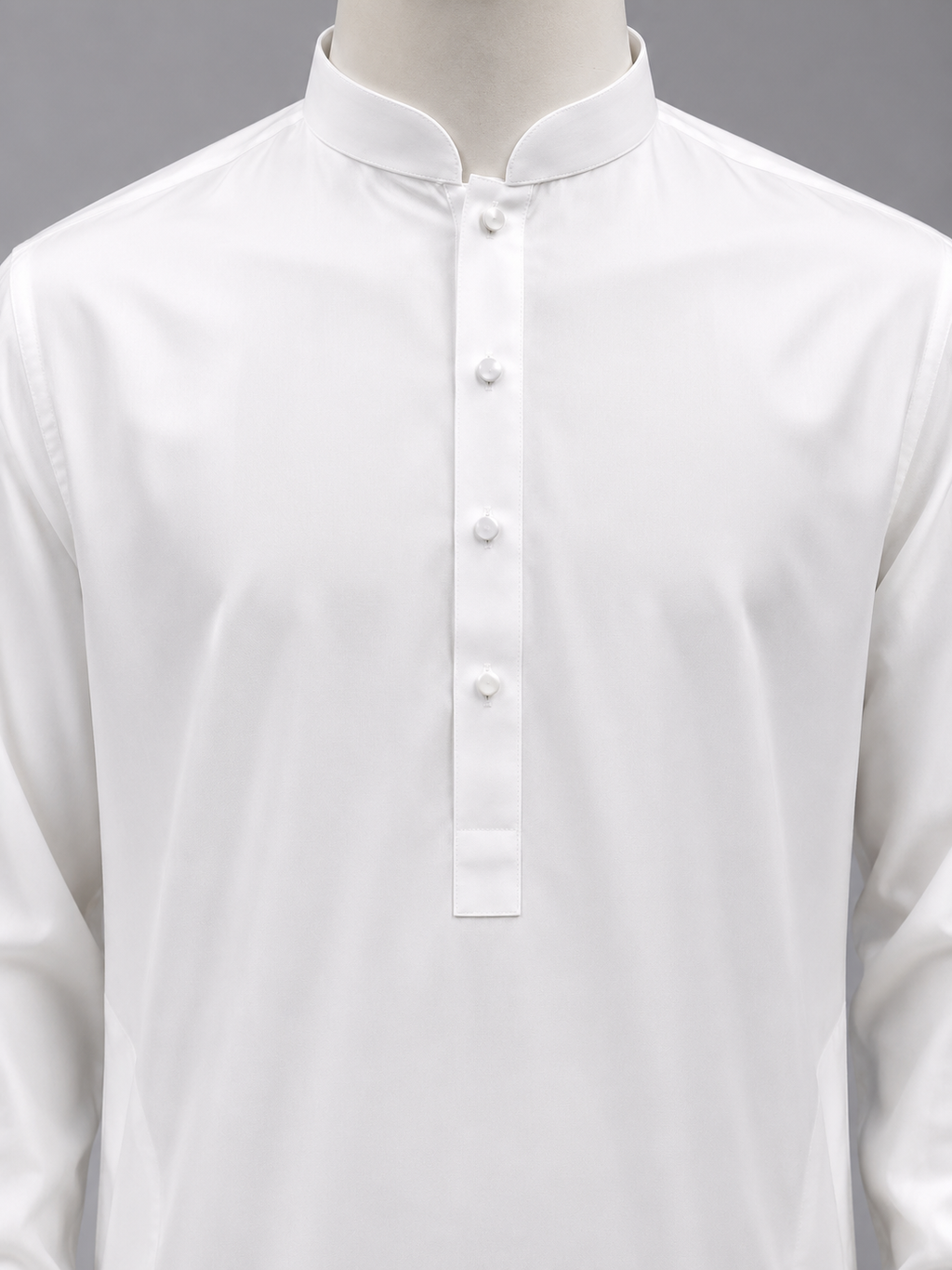 White Band Collar Kurta Shalwar