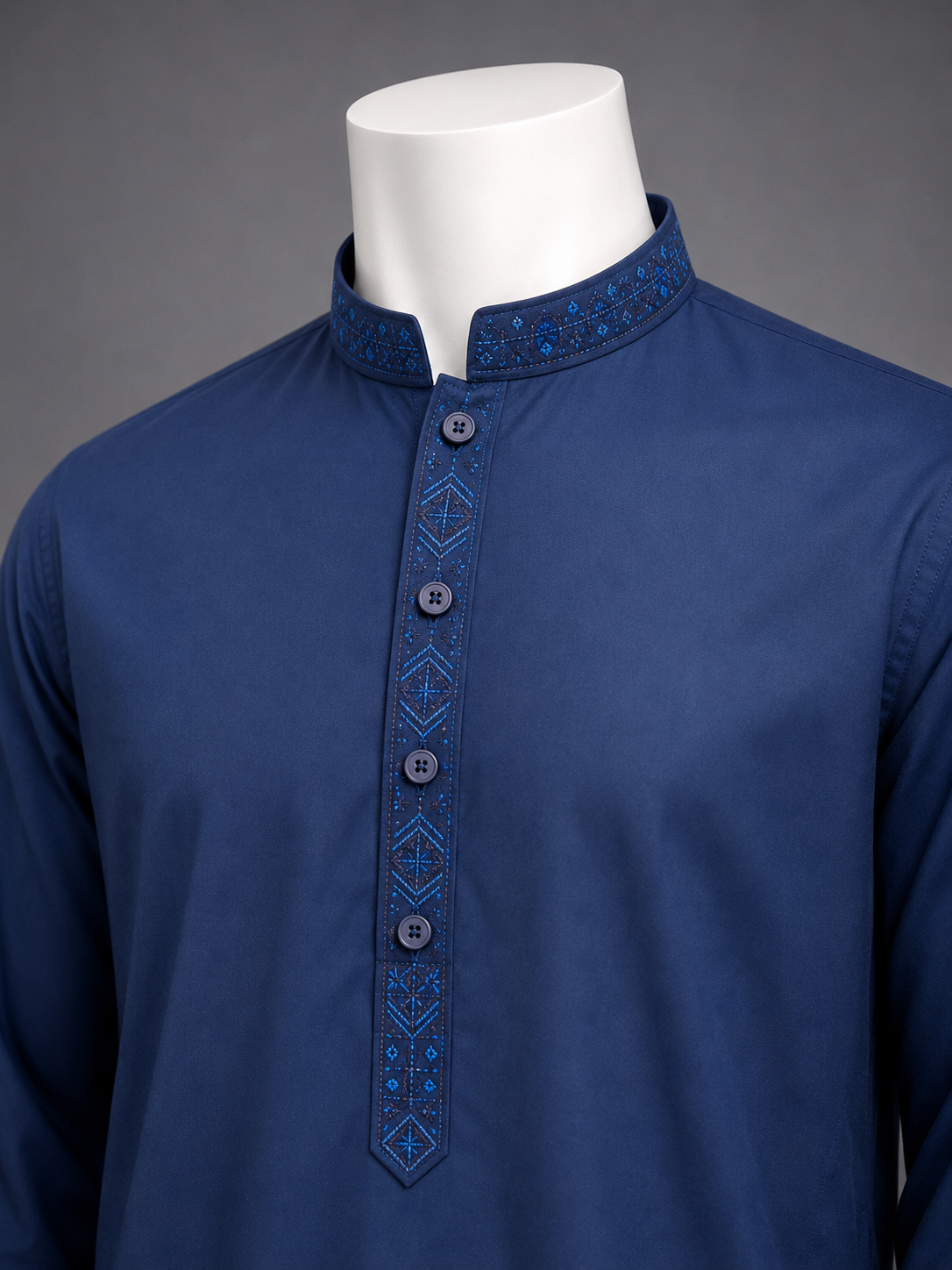 Navy Blue Embroidered Kurta Shalwar