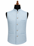 Powder Blue Textured Waistcoat