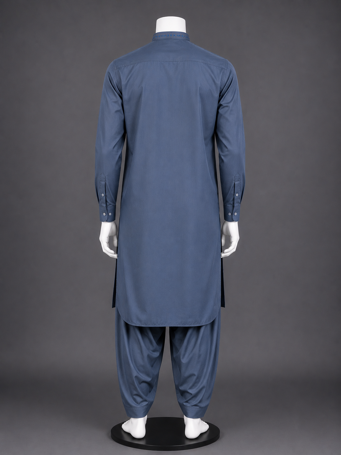Dusty Blue Embroidered Kurta Shalwar