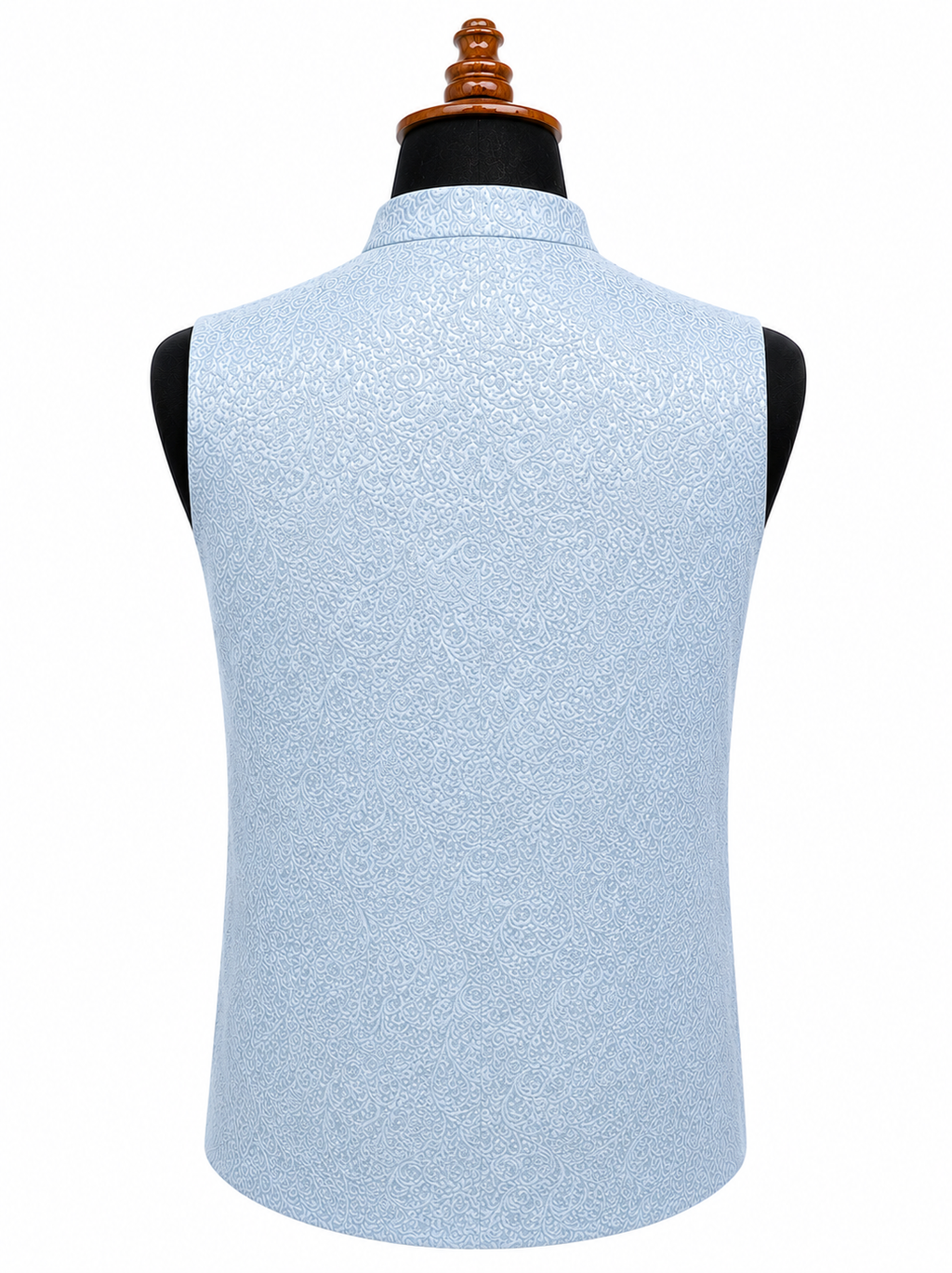Powder Blue Textured Waistcoat