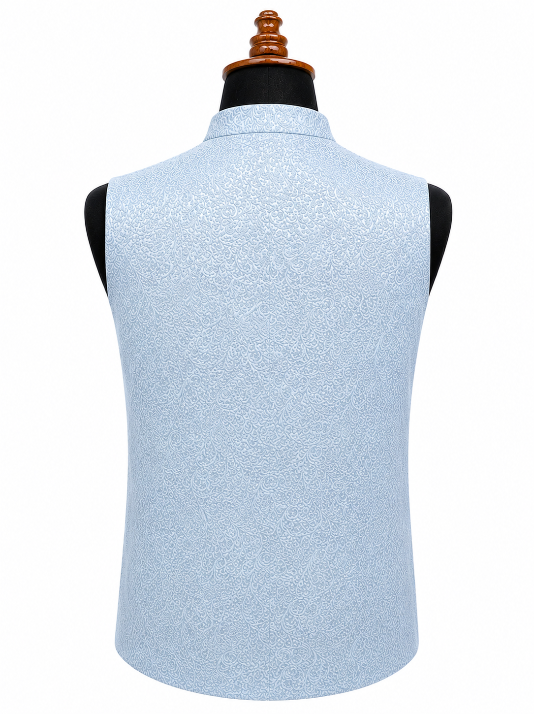 Powder Blue Textured Waistcoat