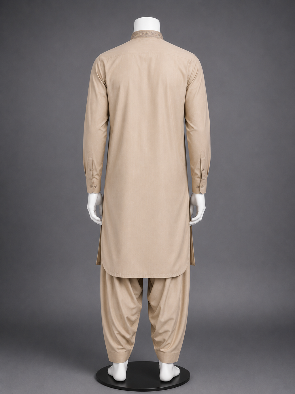 Beige Embroidered Kurta Shalwar