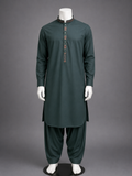 Deep Green Embroidered Kurta Shalwar
