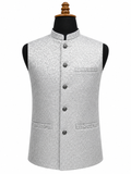 Silver Grey Textured Waistcoat