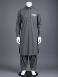 Charcoal Grey 100% Cotton Shalwar Kameez