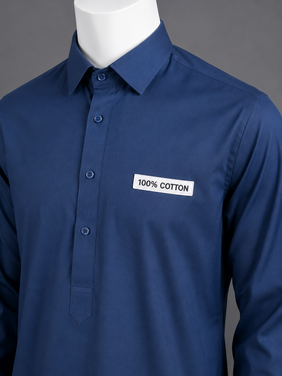 Navy Blue 100% Cotton Shalwar Kameez