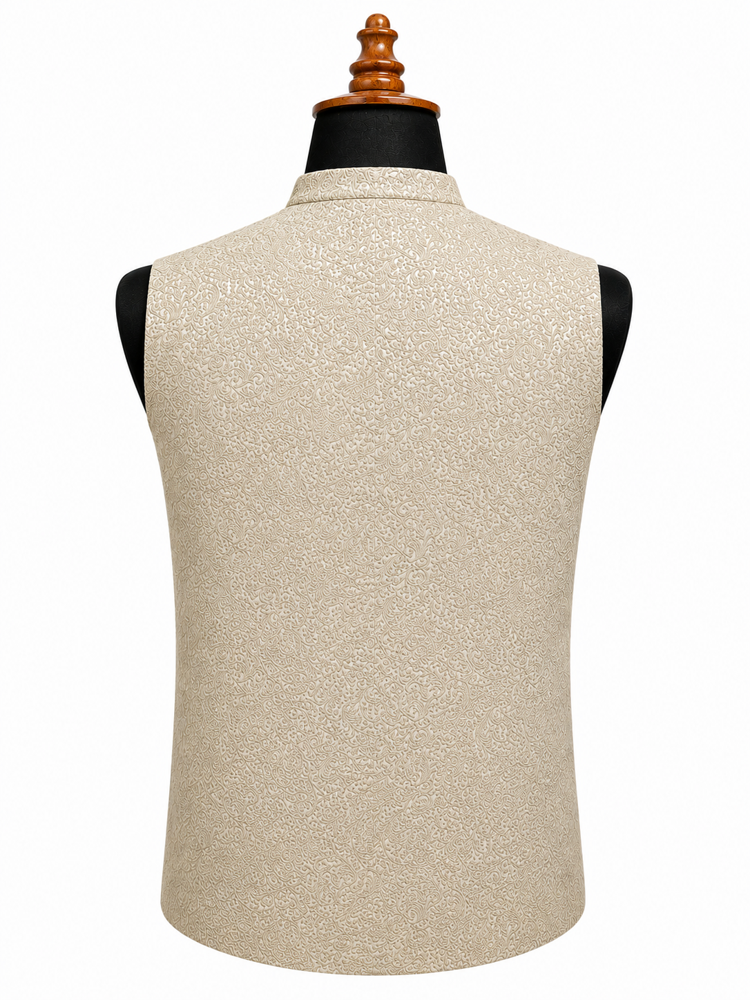 Champagne Beige Textured Waistcoat