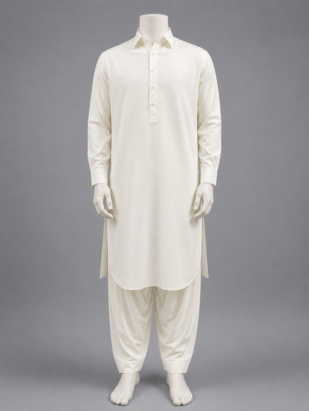 White Collar Shalwar Kameez