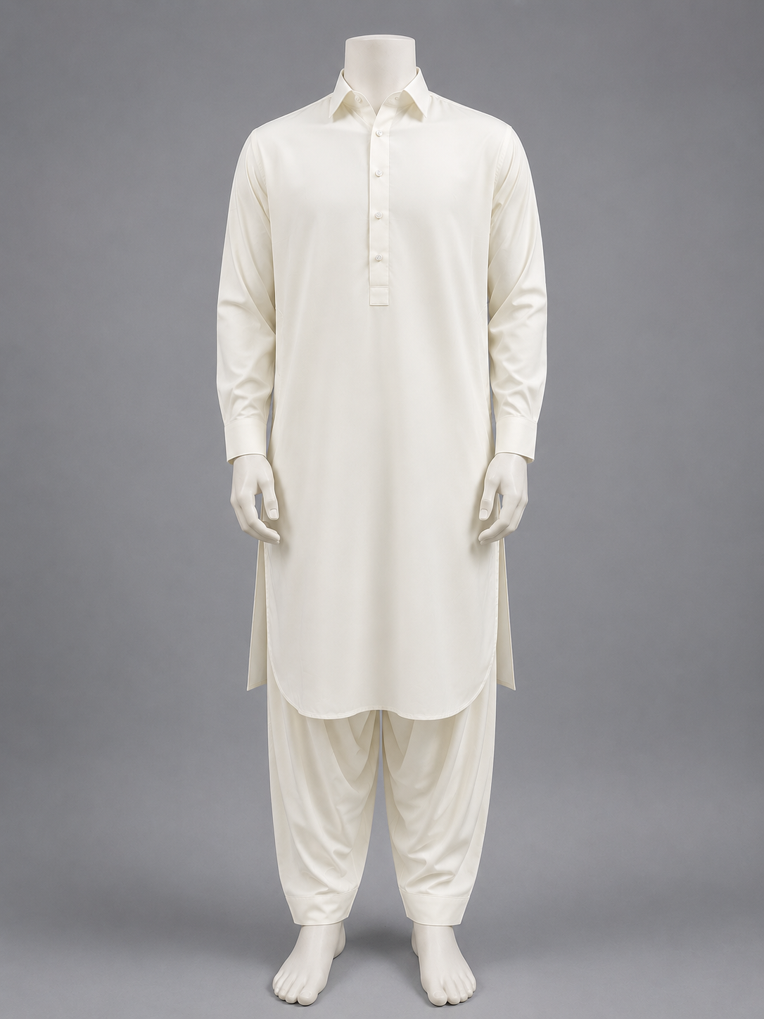 White Collar Shalwar Kameez