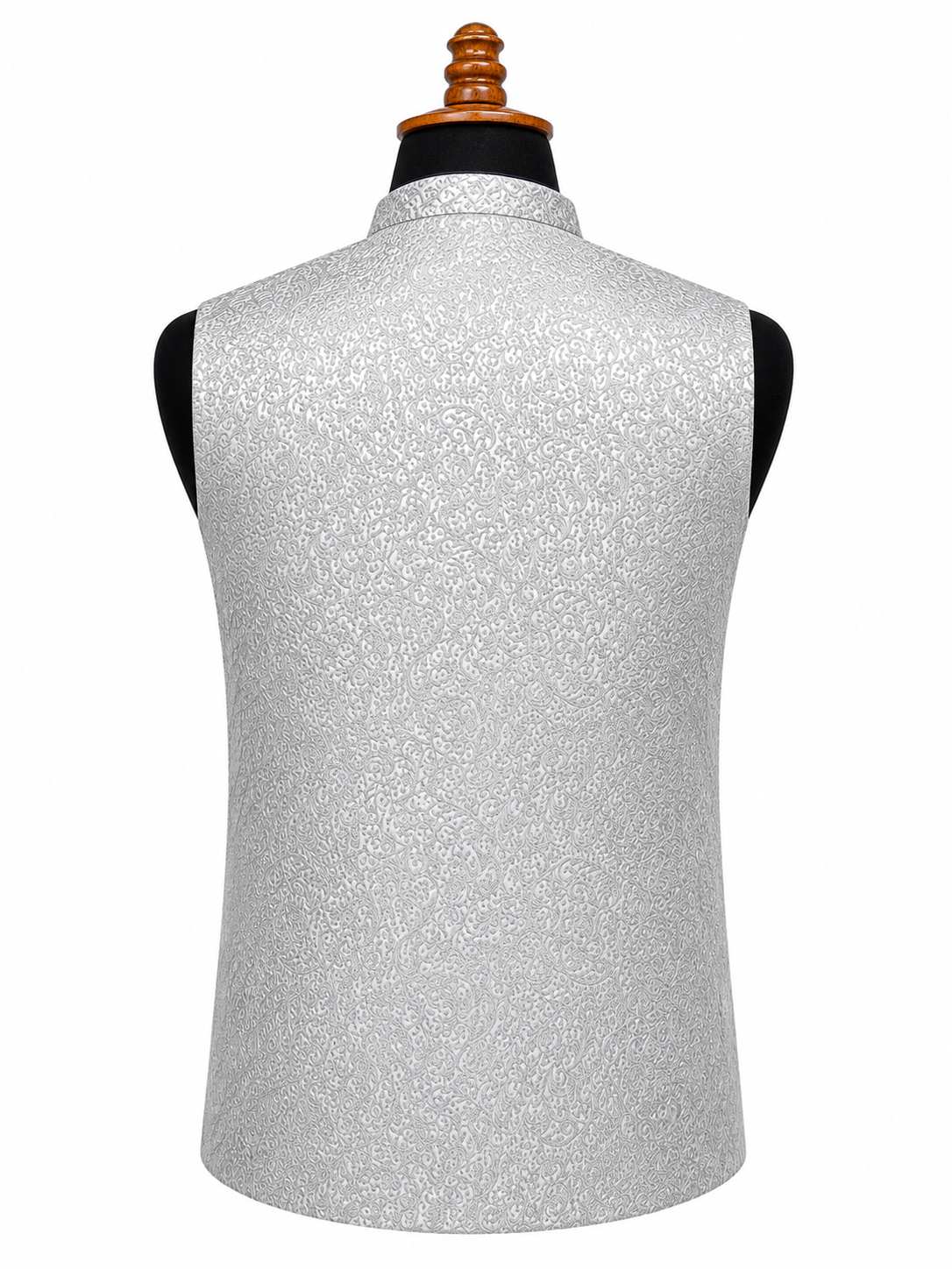 Silver Grey Textured Waistcoat