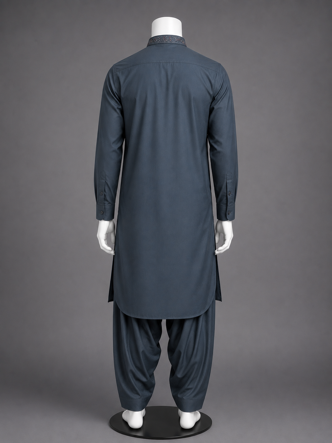 Slate Blue Embroidered Kurta Shalwar