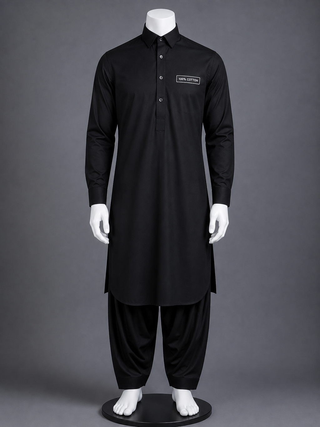 Black 100% Cotton Shalwar Kameez