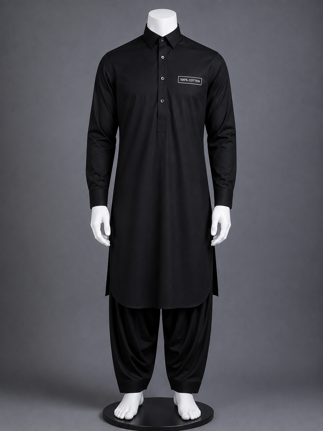 Black 100% Cotton Shalwar Kameez