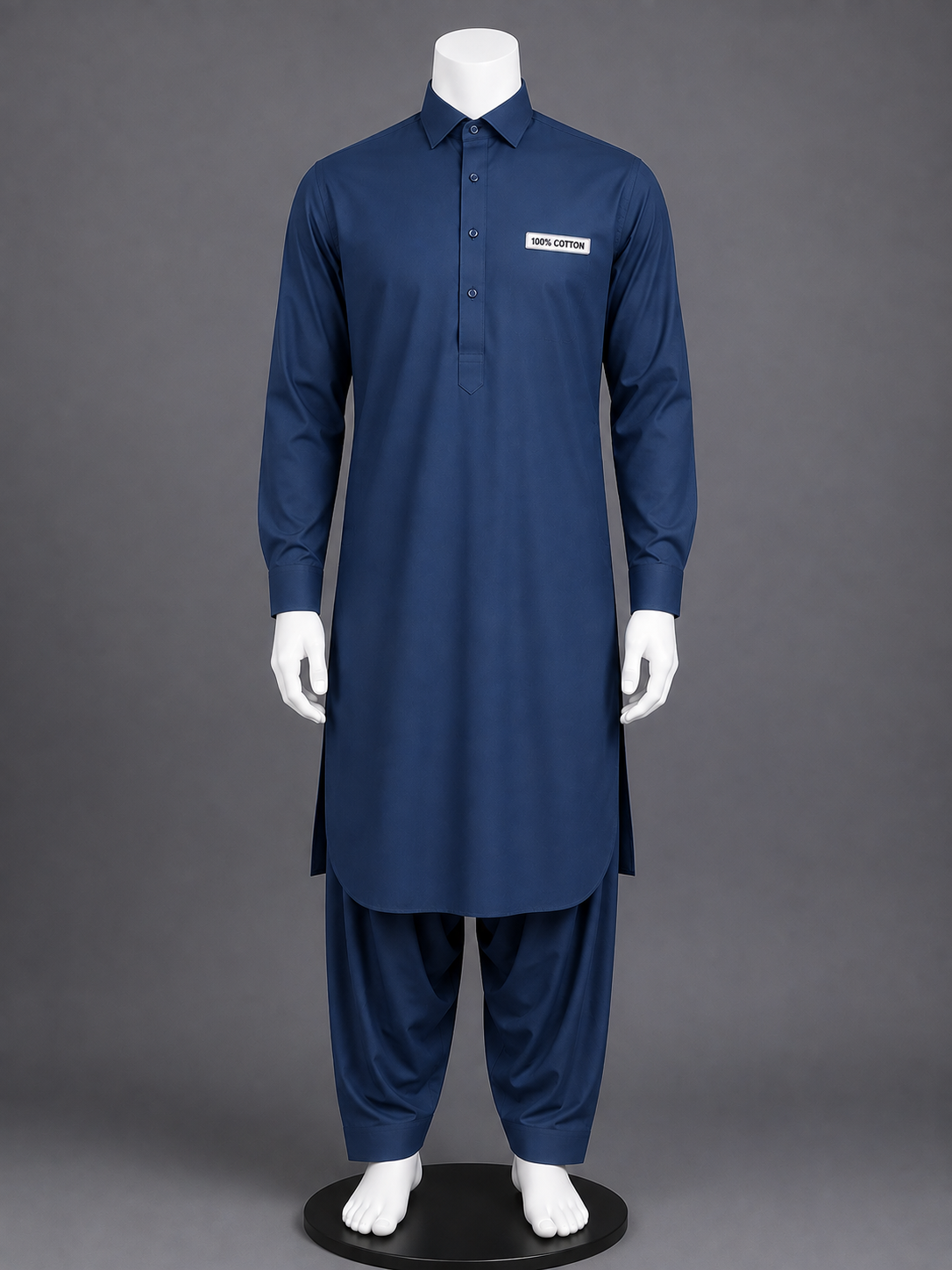 Navy Blue 100% Cotton Shalwar Kameez