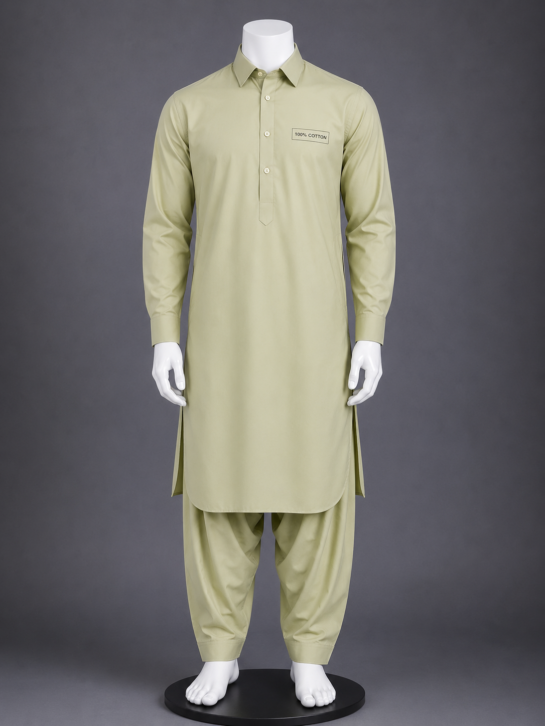 Pale Pistachio 100% Cotton Shalwar Kameez