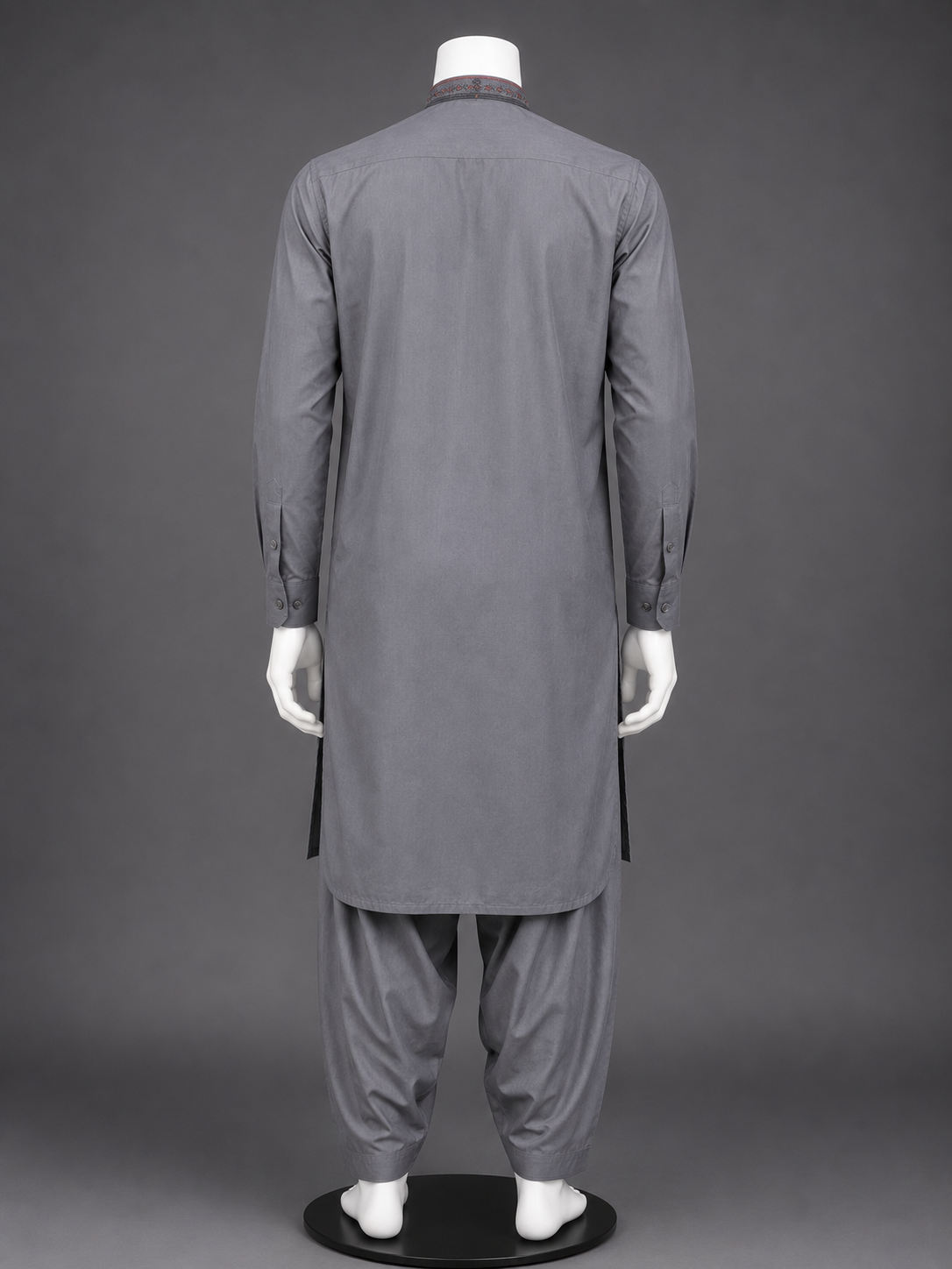 Steel Grey Embroidered Kurta Shalwar