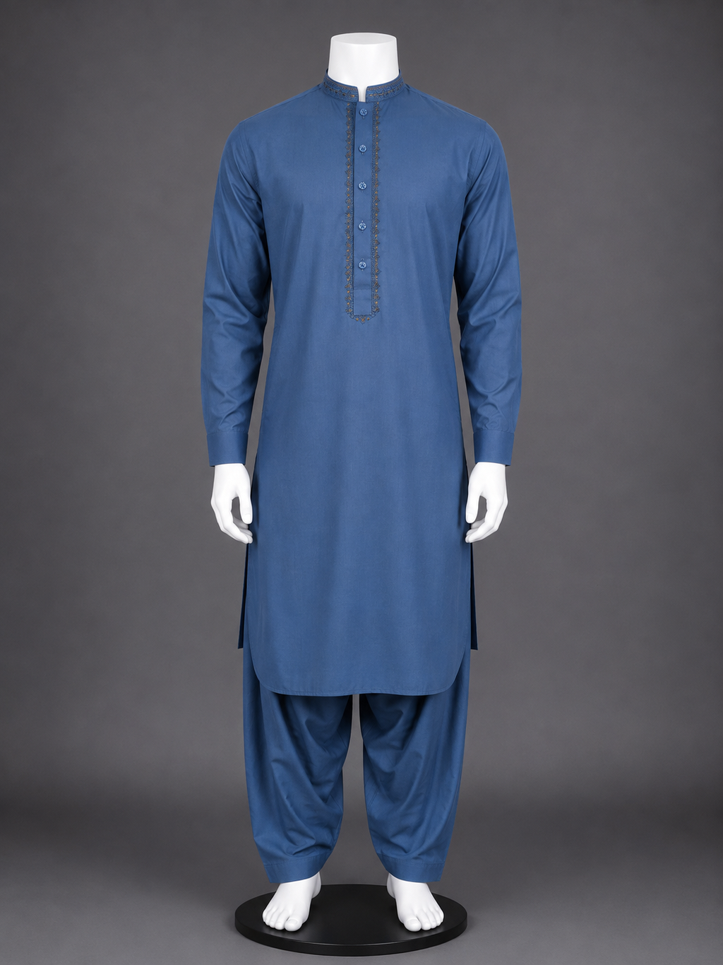 Royal Blue Embroidered Kurta Shalwar
