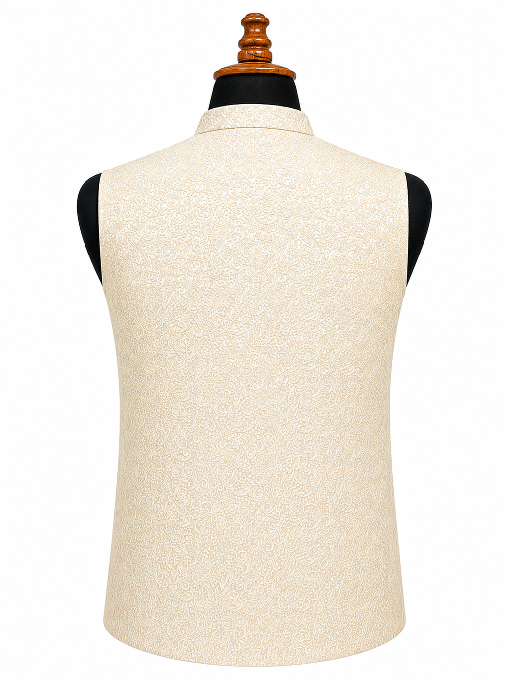 Cream Textured Waistcoat