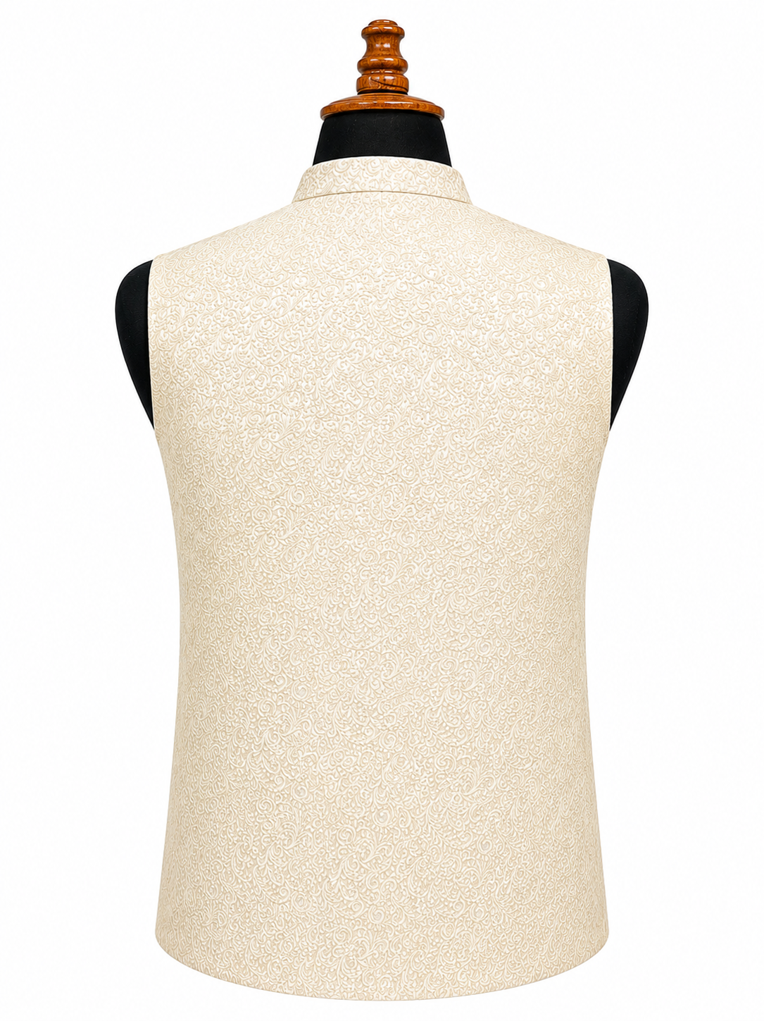Cream Textured Waistcoat