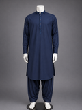 Navy Blue Embroidered Kurta Shalwar