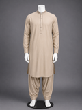 Beige Embroidered Kurta Shalwar