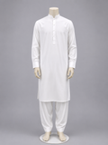 White Band Collar Kurta Shalwar