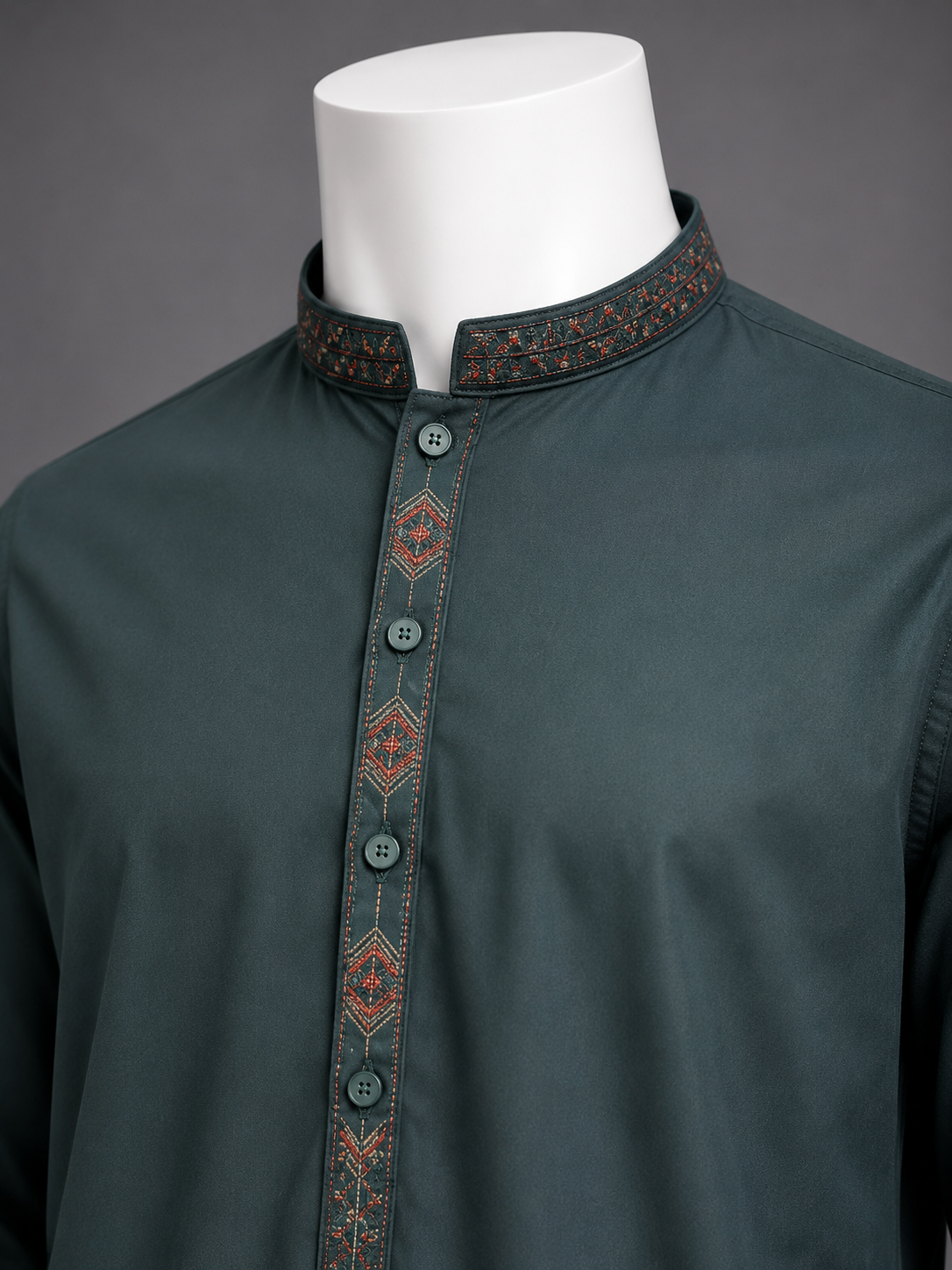 Deep Green Embroidered Kurta Shalwar